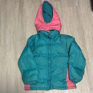 Operation Warm Kids Teal and Pink Puffer Jacket